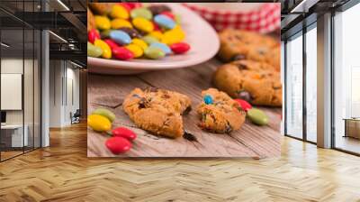 Candy coated cookies. Wall mural