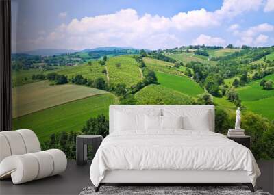 Panoramic view of Torrechiara. Emilia-Romagna. Italy. Wall mural