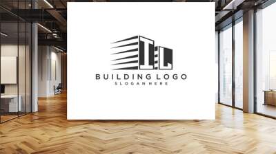 IL initial monogram logo for real estate with building style Wall mural