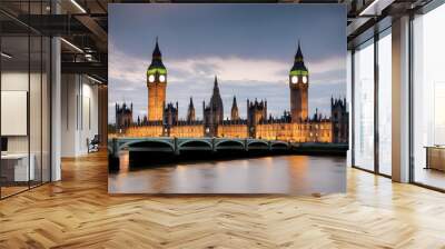 London city skyline with big ben and houses of parliament cityscape in uk Wall mural