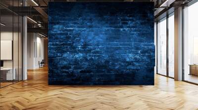 Empty background of old brick wall, background, neon light Wall mural