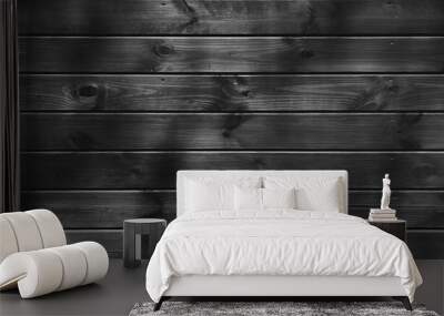 Empty wooden stage in gray, wooden gray dark background. Wall mural