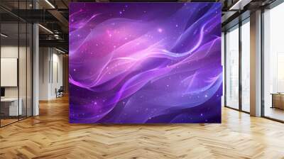 Magic purple neon smoke. Wall mural