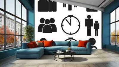 Board games icons number of players time age on white background Wall mural