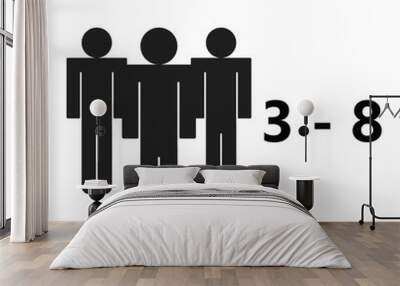 number of players on white background board games 3 8 Wall mural