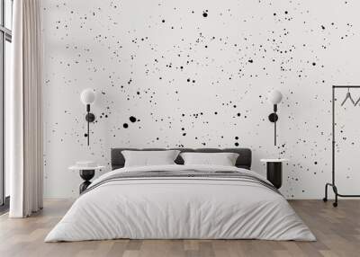 Vector black paint, ink splash, brushes ink droplets, blots. Splatter background. Grunge texture. Wall mural