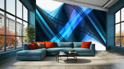 abstract blue wave background Wall mural