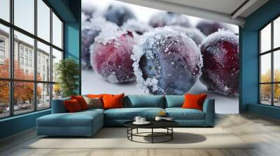 berries on snow Wall mural