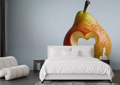 pear on a red background Wall mural