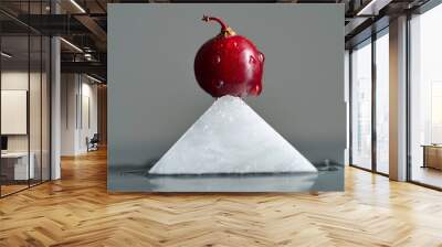 red apple with drops Wall mural