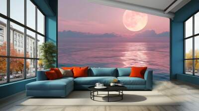 sunset over the sea Wall mural