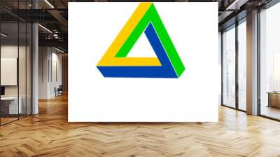 Triangle 3D 3 Colours Wall mural