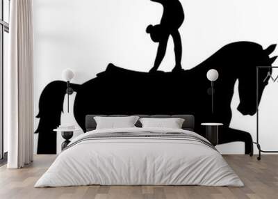 Horse Vaulting silhouette Voltigieren Wall mural