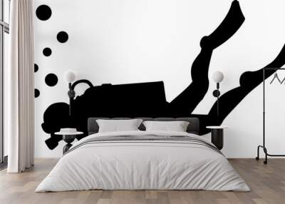 Scuba diving silhouette Wall mural