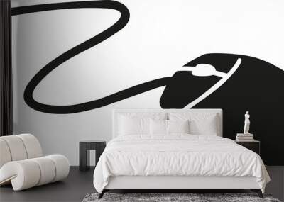 Silhouette of a computer mouse Wall mural