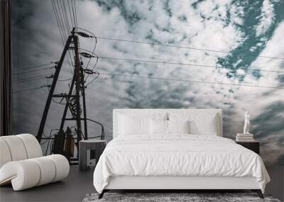 power line on the sky Wall mural