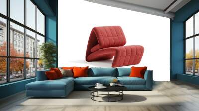 3d rendering of an Isolated modern red lounge upholstered cosy armchair Wall mural