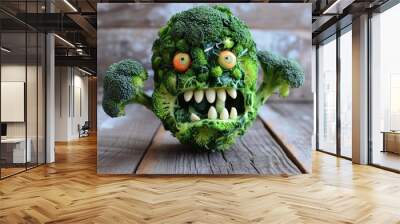 A horrible monster made from broccoli. Wall mural