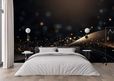 Abstract luxury black and gold background Wall mural