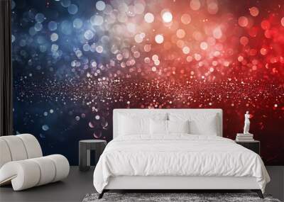 Abstract patriotic red white and blue glitter sparkle background for voting, memorial, labor day and election Wall mural