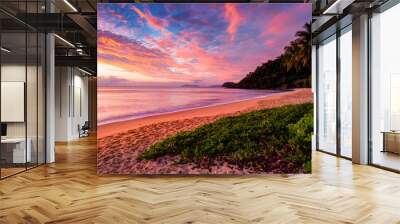 Amazing sunrise sky viewed by Trinity Beach Wall mural