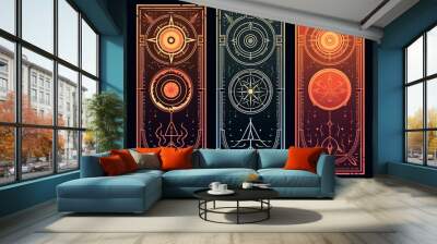 Ancient Alchemy Symbol Gradients: Unveiling Esoteric Art Posters Series Wall mural