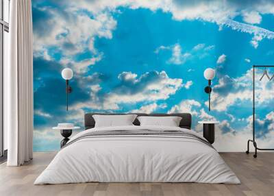 Beautiful sunset background sunrise sky with clouds Wall mural