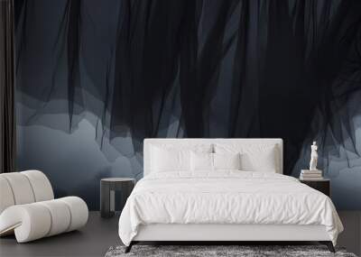 Black Haze and Shadow Veil with Depth and Intensity Wall mural