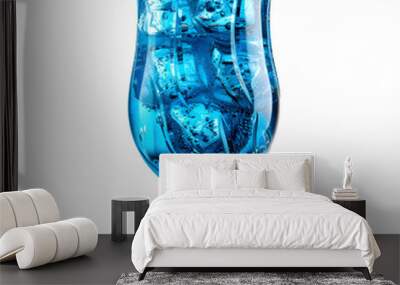 Blue cocktail in elegant glass on transparent background Wall mural