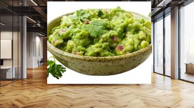 Bowl with guacamole on transparent background Wall mural