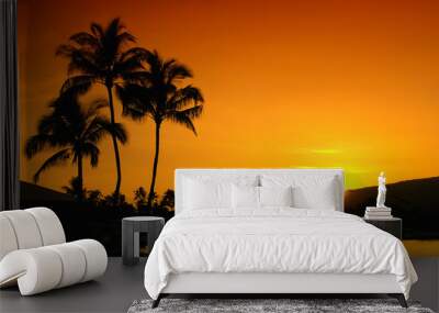 Sunset In Oahu Hawaii Wall mural