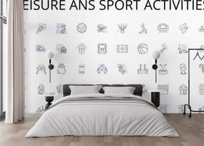 Leisure ans sport activities line icons collection. Fashion, Style, Chic, Trendy, Unique, Boutique, Accessories vector and linear illustration. Glamour,Designer,Couture outline signs set Wall mural