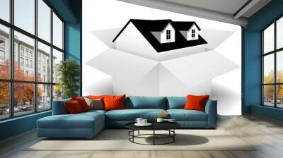 abstract real estate house home roof 2 dormer windows Wall mural