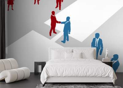 business company teams join merger bridge 2 Wall mural