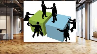 Business people help reach deal together Wall mural