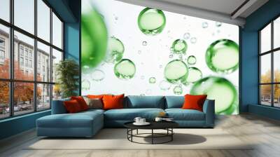 green splashing glass splashes against white background Wall mural