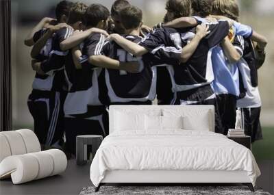 soccer team huddle Wall mural