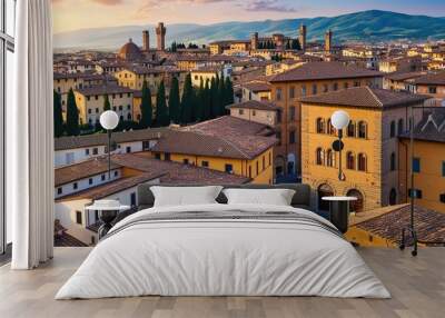 Charming Tuscany Cityscape Discover the Enchantment and Mediterranean Essence Wall mural