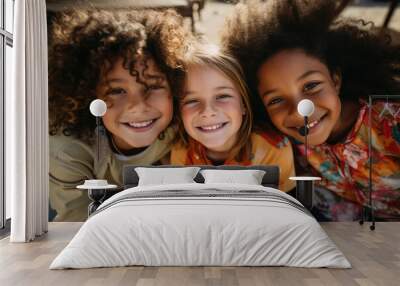 Children of different nationalities having fun together Wall mural