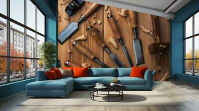 Chisel flat lay Wall mural