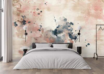 Colorful abstract watercolor splashes and splatters creating a seamless grunge background pattern Wall mural