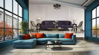 contemporary elegant contemporary living room, velvet sofa Wall mural