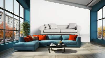 Contemporary white living room with sofa Wall mural