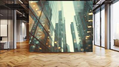 defocused tall modern buildings background, cityscape Wall mural