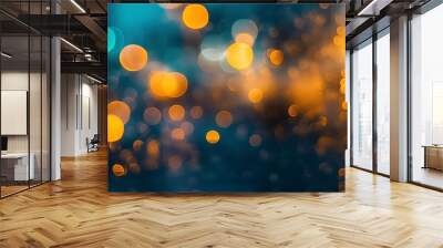 defocused yellow and blue lights Wall mural