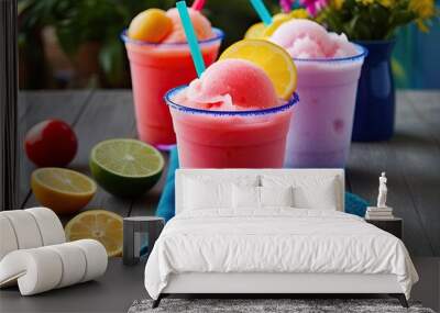 Delicious Colorful Slushy Drink for Ultimate Summer Refreshment Wall mural