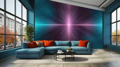 Dynamic Abstract Background in Vivid Teal Midnight with Rhythmic Gradient and Textured Noise Wall mural