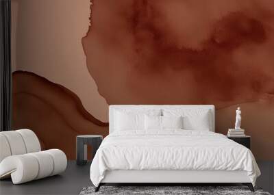 Earthy Brown Watercolor Wash Texture for Abstract Background Design Wall mural