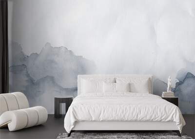 Elegant gray watercolor gradient wash, ideal for backgrounds and creative designs Wall mural