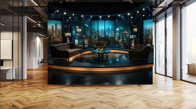 Empty talk show studio, TV broadcast Wall mural